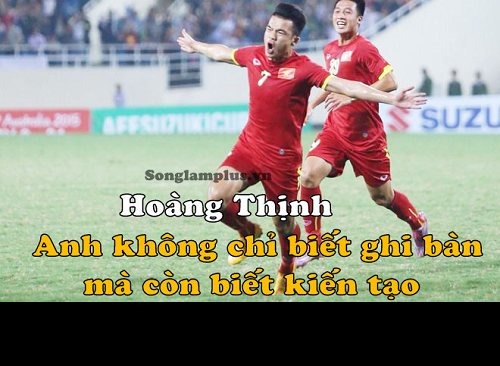Hoàng Thịnh không chỉ biết cấp bóng cho đồng đội ghi bàn mà chính anh cũng tự mình giải quyết tình huống bóng và anh đã thành công với bàn thắng mở tỷ số cho ĐT Việt Nam.