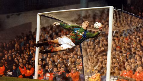 Trong trận gặp Tottenham mùa giải 1994, Peter Schmeichel đã khiến cho Steve Sedgley phải hối tiếc khi chứng kiến pha bay người đẩy bóng của mình.