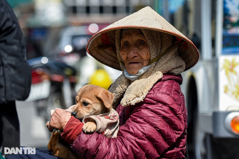 Cu ba 101 tuoi om dan cho di nhat rac, ban hang rong o Ha Noi-Hinh-7