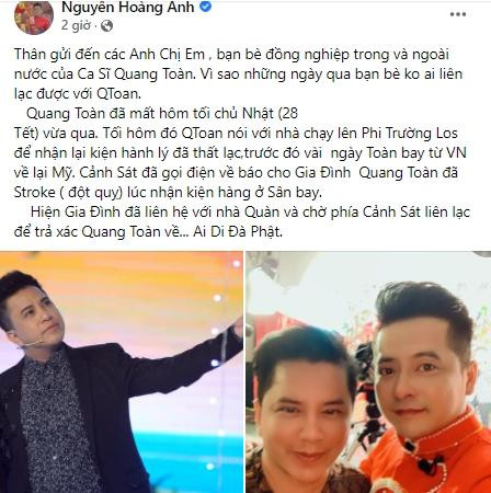 Ca si Quang Toan qua doi 28 Tet tai san bay My