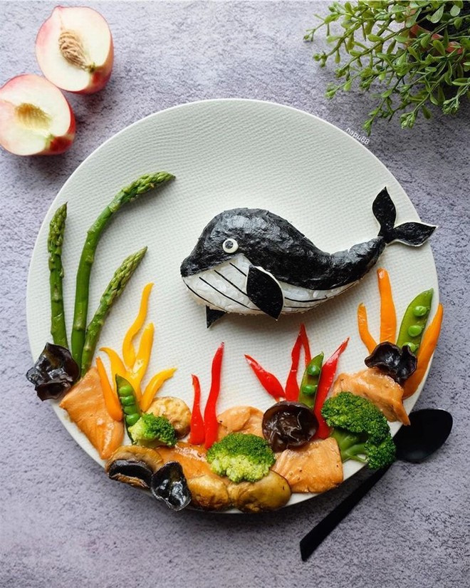 Dia com trang tri dep nhu tranh ve cua ba me 8X