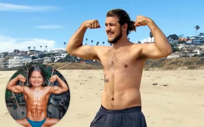 Không còn nâng tạ, Sandrak tập chin up và trượt ván để duy trì sức khỏe. Khi được hỏi về công việc mơ ước, “tiểu Hercules” cho biết anh muốn trở thành nhà khoa học lượng tử, thậm chí là kỹ sư của NASA. “Tôi rất tự hào về quá khứ của mình. Không phải tôi không muốn mọi người nhớ đến mình với danh xưng ‘tiểu Hercules’. Chỉ là tôi không muốn bị mắc kẹt với cuộc sống đó mãi”, 9X nói. Ảnh: Inside Edition.