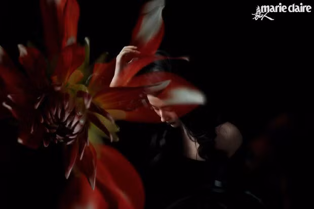 Phong cách trang điểm môi đỏ với làn da trong suốt càng tôn lên vẻ đẹp của Lưu Diệc Phi.