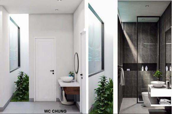 ##s###Giếng trời lấy sáng cho phòng ngủ và phòng vệ sinh.