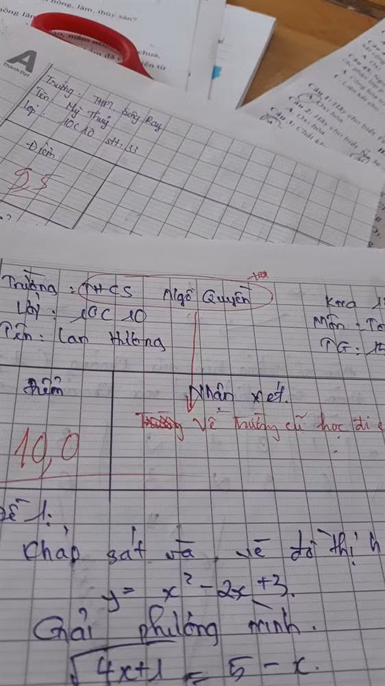 Bai kiem tra duoc 10 diem, nu sinh van nhan loi phe te cua co giao