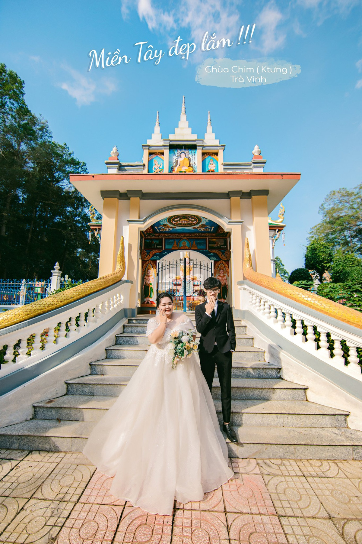 "Trong quá trình thực hiện bộ ảnh, chúng mình rất hào hứng nên không cảm thấy mệt mỏi. Tuy nhiên, do phải di chuyển nhiều tỉnh trong ngày, mình và ông xã không thể tham quan hết các danh lam thắng cảnh nên khá tiếc nuối", Anh Thi kể. Cặp vợ chồng tiết lộ chi phí chụp bộ ảnh cùng tiền ăn uống, nghỉ ngơi, đi lại vào khoảng 45 triệu đồng. Bên cạnh đó, đôi uyên ương hy vọng bộ ảnh sẽ truyền cảm hứng tích cực để các địa điểm và địa danh đẹp của miền Tây được biết đến nhiều hơn.