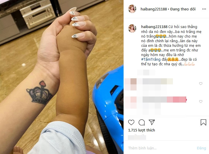 Thừa nhận từng tắm trắng, quý tử nhà Hải Băng da đen vì mẹ - Hình 2 Thua nhan tung tam trang, quy tu nha Hai Bang da den vi me-Hinh-2