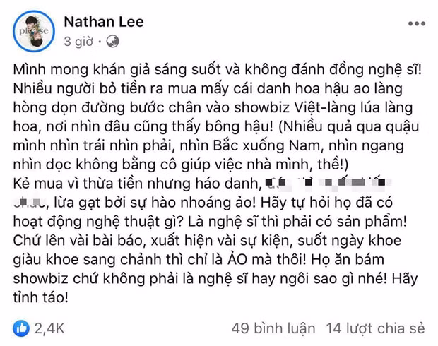 Nathan Lee gay soc: 'Nhieu hoa hau chang bang giup viec nha toi'