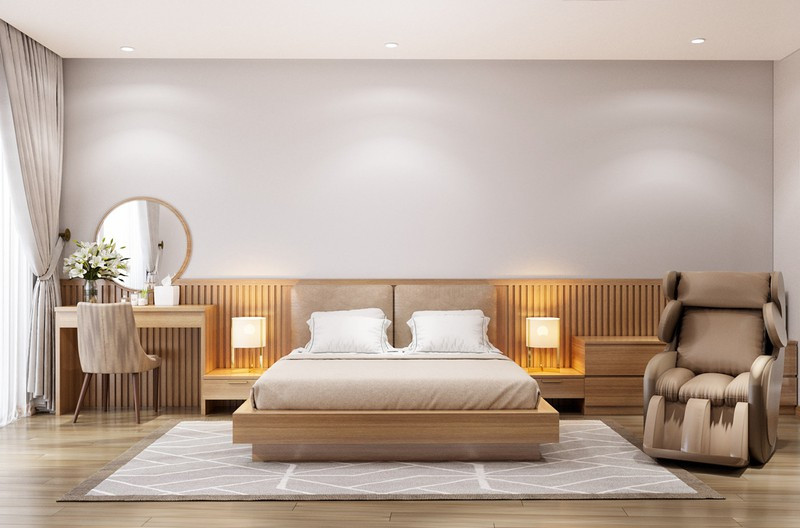 Phòng ngủ master bố trí tại tầng 2.