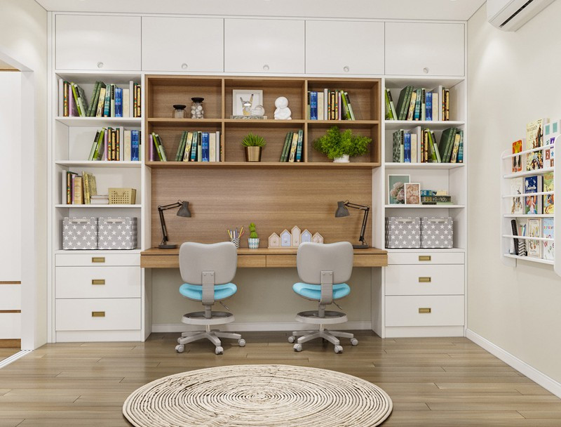 Phòng học chung của hai cậu con út.