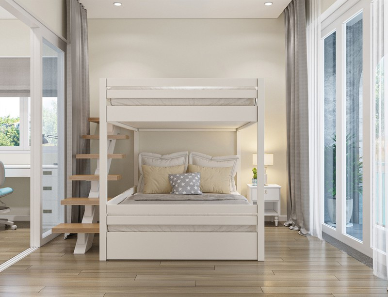 Cạnh đó là giường tầng để hai cậu bé có thể cùng ngủ nghỉ và vui chơi./.