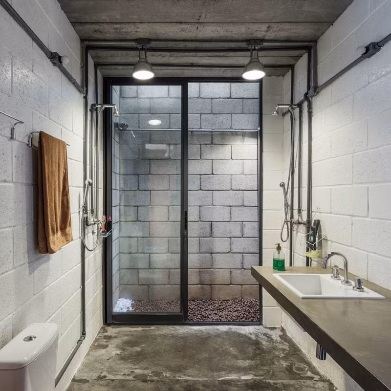 Phòng tắm sử dụng những loại chất liệu bền đẹp mà không thấm nước. Khu vực tắm mở phù hợp với xu hướng xây nhà hiện nay./.