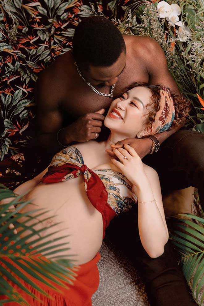 Co gai Ha thanh lay chong chau Phi sinh con guong mat bat ngo-Hinh-2