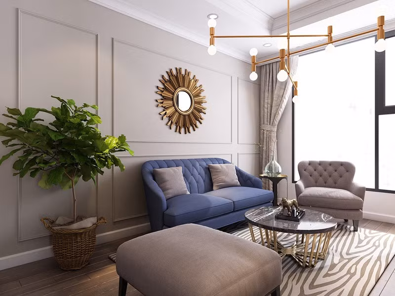 Bàn ghế kích thước nhỏ đủ để căn hộ có một nơi tiếp khách sang trọng, níu mắt bất kỳ vị khách nào ghé thăm.