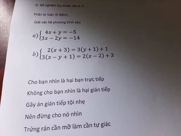 Giáo viên toán để lại lời cảnh cáo khiến học sinh sợ "tím mặt" ảnh 1