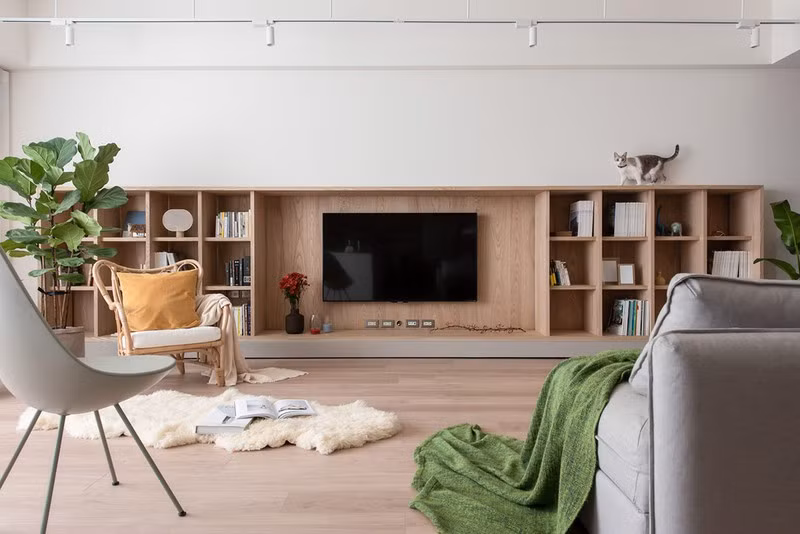 Can ho co noi that bang go cong nghiep, dong nhat cac phong