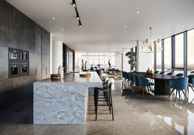 Ngoài ra, penthouse còn được trang bị hàng loạt tiện ích hào nhoáng khác, nổi bật. Trong số đó, phải kể đến phòng truyền thông và thư viện.