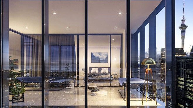 Những bức tường bằng kính bao quanh giúp gia chủ thoải mái ngắm nhìn khung cảnh thành phố nhộn nhịp cùng màu sắc thiên nhiên phong phú của vịnh Hauraki.