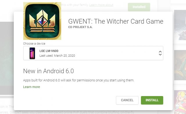  Cài ứng dụng với Play Store nền web. Kho ứng dụng Play Store có một phiên bản truy cập được bằng máy tính. Sử dụng Play Store trên web tương tự như điện thoại, bạn có thể chọn ứng dụng và chúng sẽ được tải xuống máy Android khi kết nối mạng. Ảnh: ExtremeTech.