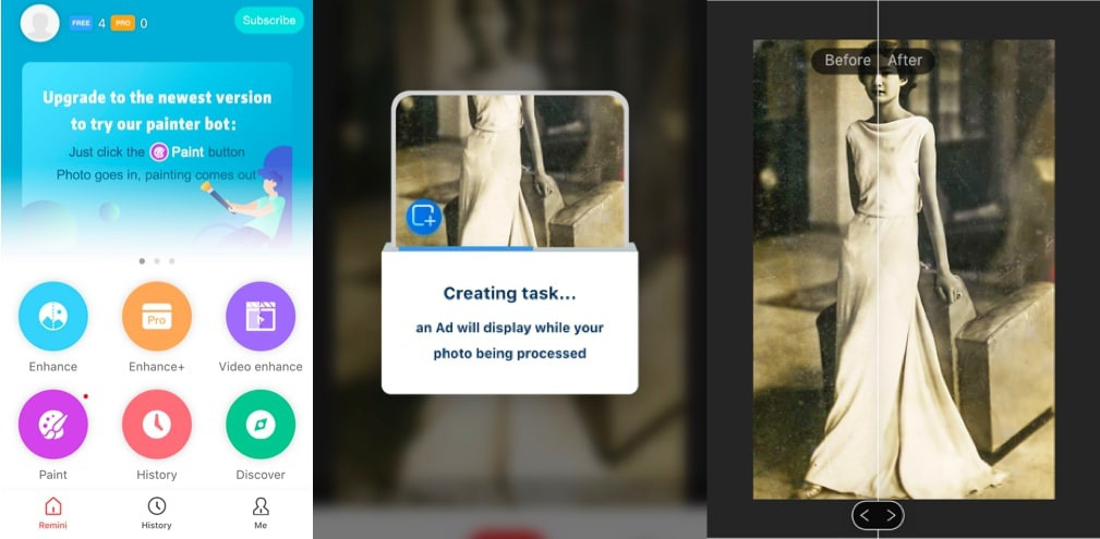 Khoi phuc anh cu bang ung dung Remini