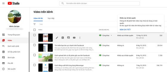 Lam the nao de kiem tra video YouTube cua ban co dinh ban quyen khong