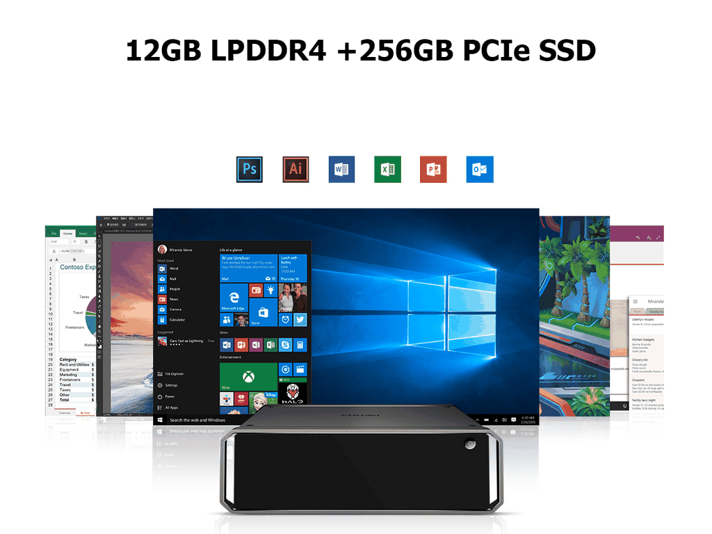 PC bo tui: RAM 12 GB LPDDR4, 2 o cung, chip Intel the he 10