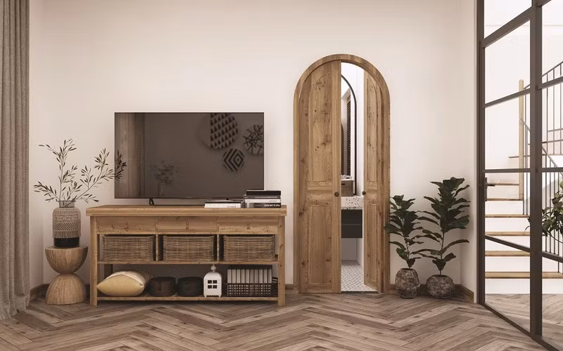  Những thức vòm - nét đặc trưng của phong cách Địa Trung Hải được thiết kế hài hòa trong tất cả các không gian, làm tăng tính mềm mại và sang trọng cho ngôi nhà.