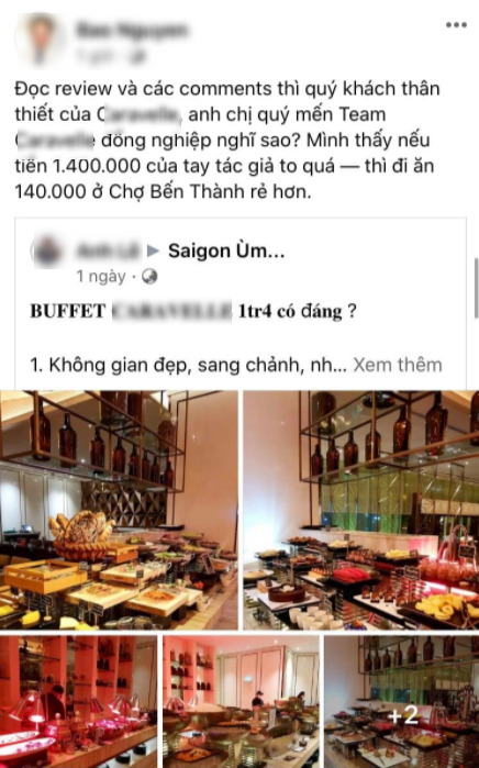 Không hài lòng buffet 1,4 triệu, thanh niên bị giễu “tự khoe cái dốt“ - Hình 3 Khong hai long buffet 1,4 trieu, thanh nien bi gieu “tu khoe cai dot“-Hinh-3