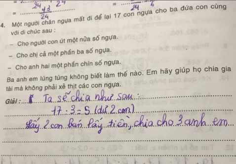 Dap an cho bai toan cua cau nhoc tieu hoc khien co giao cuoi xiu