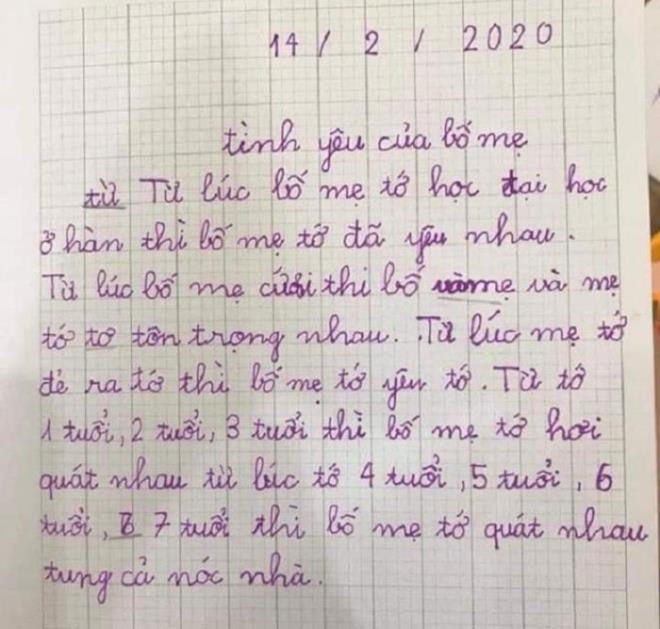 Dan mang cuoi ngat voi bai van ta bo me cua hoc sinh