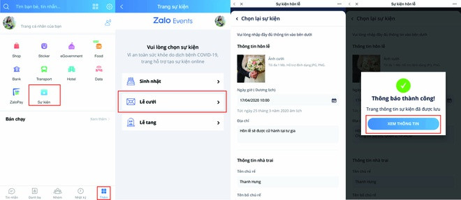 To chuc dam cuoi, tang le trong mua COVID-19 tren Zalo-Hinh-2