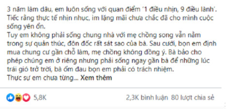 Mẹ chồng tôi dặn con trai: Để ý không vợ nó bòn hết cho nhà ngoại Me chong toi dan con trai: De y khong vo no bon het cho nha ngoai
