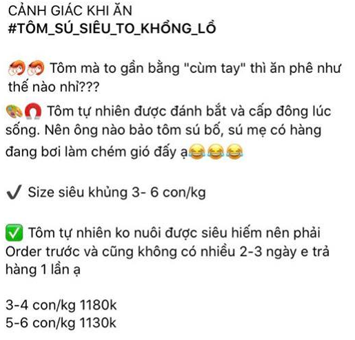 Tom su khong lo ngang co tay gia hon trieu dong/kg van 'chay hang'
