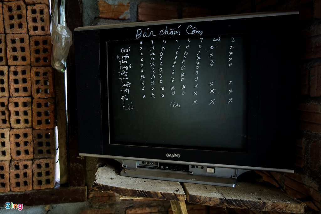 Bên trong một căn biệt thự đang được xây dang dở ở đường Xuân Diệu, một số vật dụng của nhóm thợ xây dựng vẫn còn để lại, không người trông giữ.