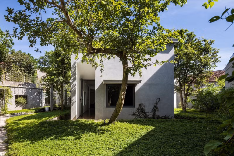 Công trình với tên gọi "Nhà Y" được xây dựng trên mảnh đất vườn rộng 500 m2 tại huyện Đô Lương, tỉnh Nghệ An do Nguyen Khac Phuoc Architects thực hiện. Cây xanh là yếu tố được chủ nhà đề cao, thể hiện sự tôn trọng với thế giới tự nhiên.