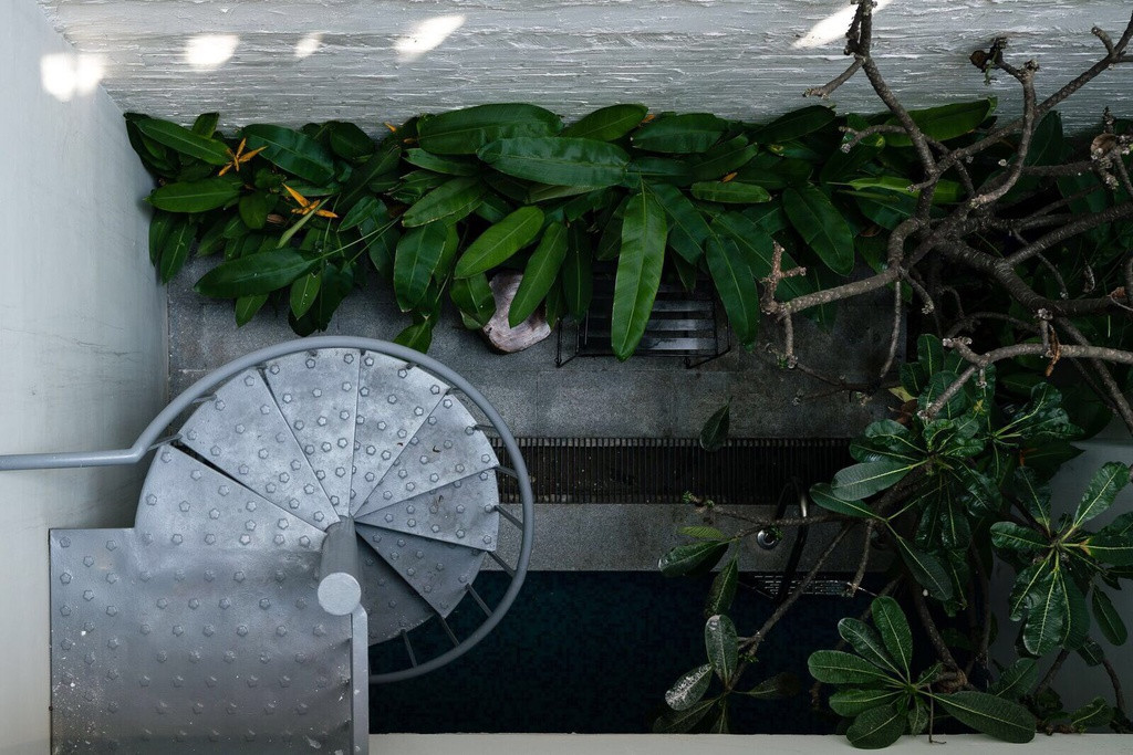 Định hướng chủ đạo của ngôi nhà là gam màu trầm với xám - đen - trắng được bố trí xuyên suốt trong mọi chi tiết.