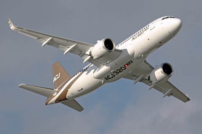 Kế thừa những đặc tính tân tiến từ dòng máy bay A320neo, phiên bản Airbus ACJ320neo được trang bị động cơ CFM Leap-1A thế hệ mới, tiết kiệm nhiên liệu, có thể bay tới 6.000 hải lý/giờ. Ảnh: Airbus.