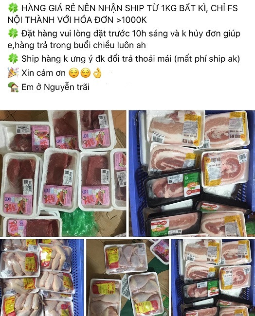 Thit lon 'thai' sieu thi dat hang, muon mua phai xep hang