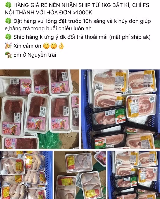 Thit lon 'thai' sieu thi dat hang, muon mua phai xep hang