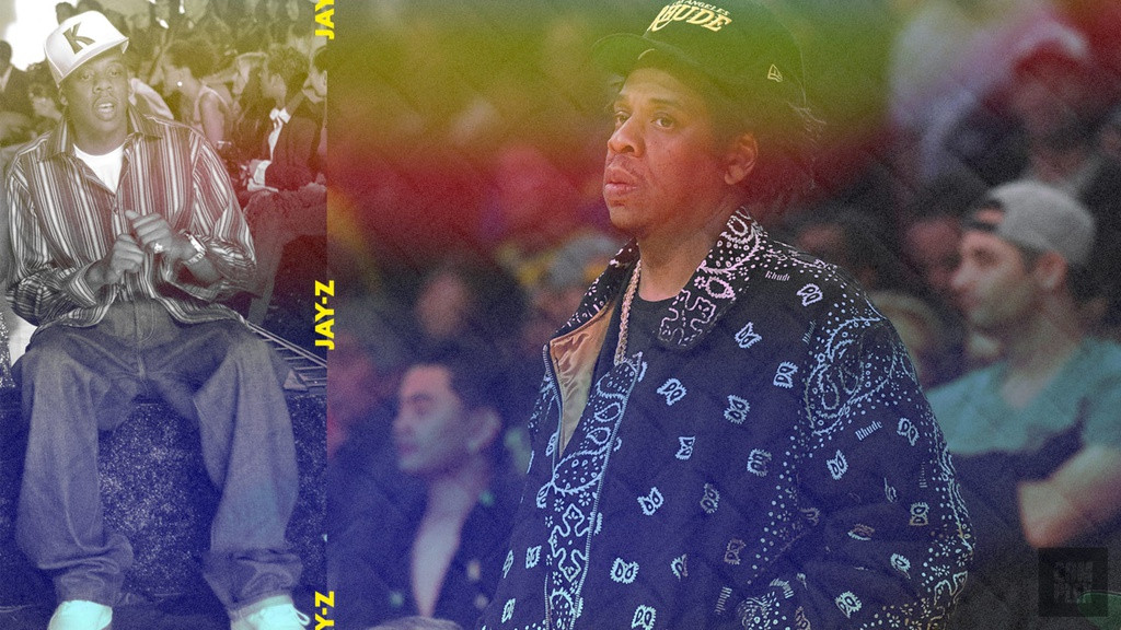  Jay-Z: Trong suốt sự nghiệp 24 năm, phong cách Jay-Z cũng là điểm khiến nhiều người chú ý, thay đổi theo đúng quá trình phát triển của thời trang hip hop. Từ trung thành với áo sơ mi cổ bẻ, quần jeans thùng thình, anh đổi sang style gọn gàng hơn với áo phông, bomber và làm cho chiếc mũ Yankee thêm phổ biến. Ảnh: Complex Original, Getty.