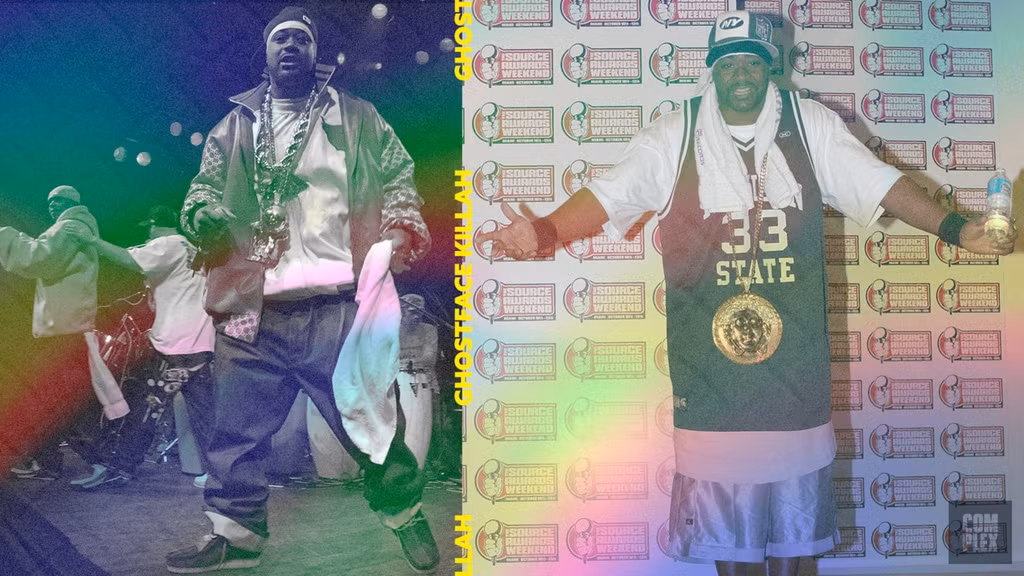  Ghostface Killah: Điểm khác biệt của Ghostface là những đôi wallabees. Không chỉ đặt tên cho album của mình là The Wallabee Champ, anh còn tự cho mình là "Wallabee Kingpin". Monica Morrow - nhà tạo mẫu của nam rapper - nói: "Anh ấy luôn tham gia vào những cuộc nói chuyện về phong cách. Tuy nhiên, anh hướng dẫn một cách qua loa. Nhiệm vụ của tôi là phải chạy khắp New York (Mỹ) để tìm ra thứ anh ấy muốn". Ảnh: Complex Original, Getty.