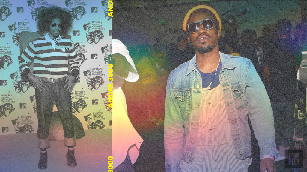  Andre 3000 được nhận xét là người không ngại thử nghiệm phong cách mới. Thậm chí, nam rapper từng đeo những bộ tóc rối, tóc giả vàng. Anh từng vắng mặt một thời gian dài rồi trở lại với style đơn giản hơn. Dù vậy, thành viên nhóm Outkast vẫn thể hiện cá tính riêng khi kết hợp với những thứ cần thiết như mũ len, áo cổ lọ màu trơn hay quần tây. Ảnh: Complex Original, Getty.