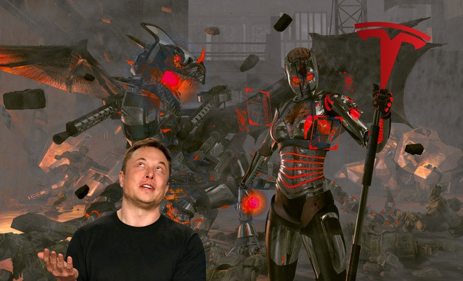 Elon Musk từng tuyên bố tạo ra súng phun lửa và nhanh chóng bán được 20.000 khẩu, thu về 10 triệu USD. Ông phóng tên lửa mang theo chiếc xe điện Tesla lên vũ trụ. Năm 2018, tỷ phú 49 tuổi đăng lên trang cá nhân: "Ồ, nhân tiện tôi đang chế tạo một con rồng máy Cyborg Dragon". Ảnh: Engadget.