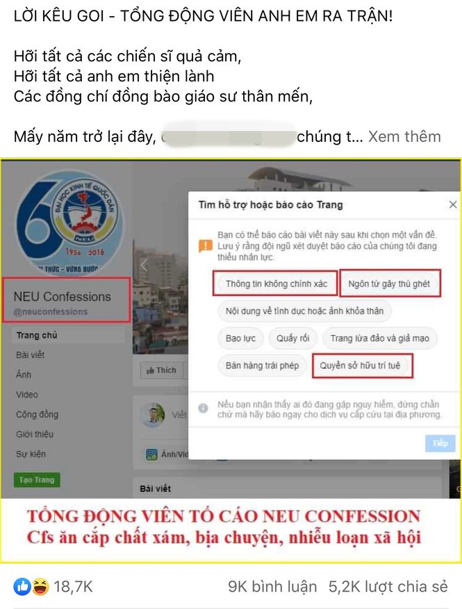 Fanpage NEU Confessions “mất tích”, còn bị tố ăn cắp chất xám? - Hình 2 Fanpage NEU Confessions “mat tich”, con bi to an cap chat xam?-Hinh-2