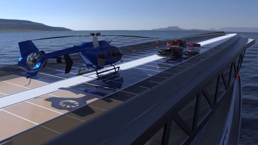 Tất cả dãy phòng đều nằm trong khu vực thân tàu. Du thuyền còn trang bị thêm phòng tập gym và ít nhất một hồ bơi khép kín. Prodigium là thiết kế thứ hai trong bộ sưu tập sáu ý tưởng thiết kế du thuyền mới lấy cảm hứng từ thiên nhiên được phát triển bởi nhà thiết kế người Italy Pierpaolo Lazzarini. Ảnh: Lazzarini Design Studio.