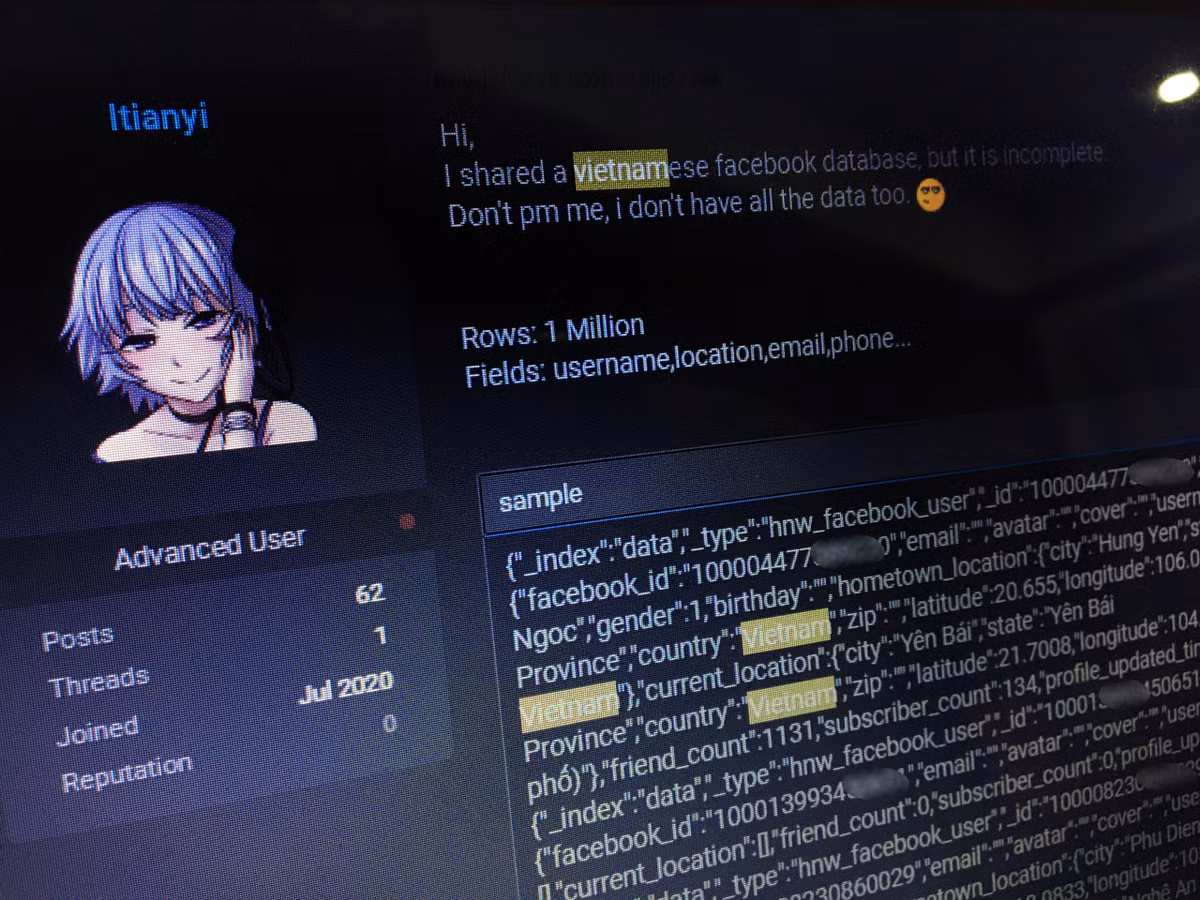 Hang trieu tai khoan Facebook nguoi dung Viet bi hack