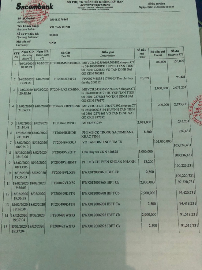 100 trieu trong tai khoan ngan hang 'khong canh ma bay'