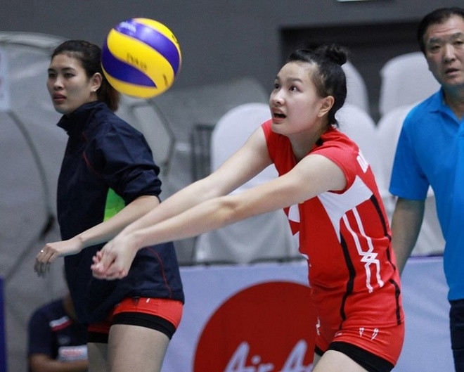  Đặng Thị Kim Thanh: Cô gái sinh năm 1999 quê Long An nổi bật với nét trẻ trung, duyên dáng. Kim Thanh từng nhận danh hiệu "Hoa khôi" tại VTV Cup 2018 và cùng đội tuyển quốc gia giành HCB SEA Games 30. Ảnh: SMM Volleyball.