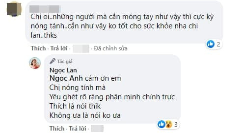Phan ung cua Ngoc Lan khi bi nhac nho vi tat can mong tay-Hinh-2