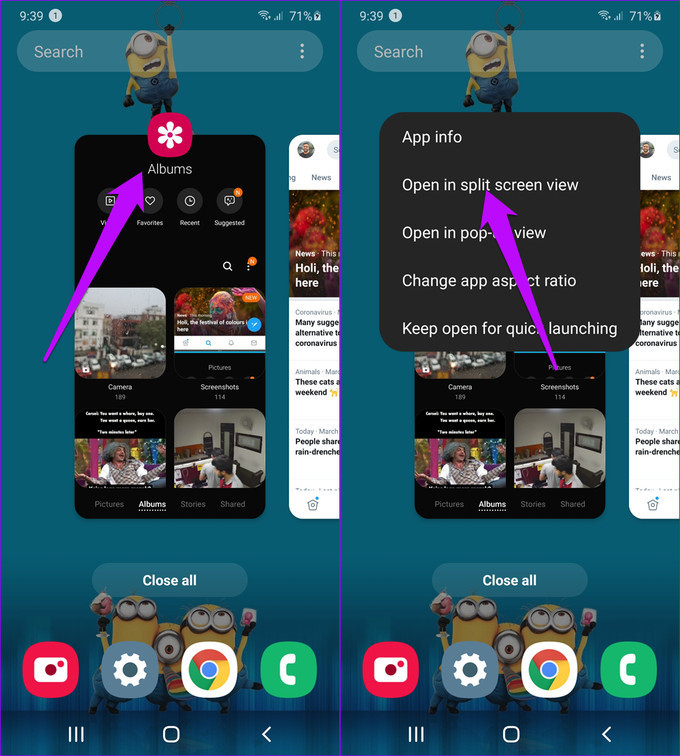 Cách sử dụng tính năng chia đôi màn hình trên Galaxy S20 ảnh 2